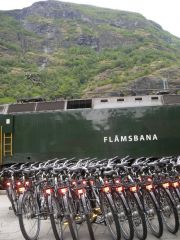Ж/д Флом возит не только туристов, но и велосипеды для фанатиков крутых горных спусков. Норвегия