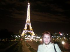 Ночное мерцание Эйфелевой башни, Париж.