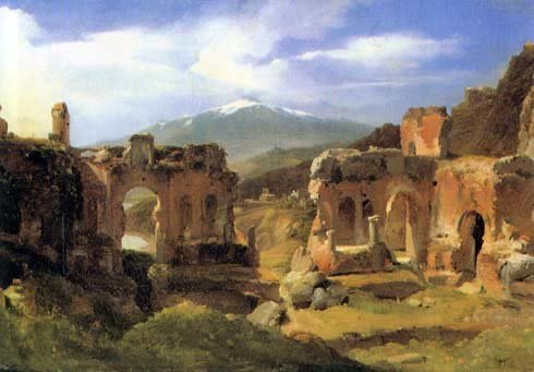 Ашиль Этна Мишалон (1796—1822) — «Руины театра в Таормина (Сицилия)», Лувр, Париж.jpg