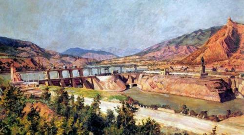 Mashkov-Ilya-Ivanovich-ZAGE`S-Plotina-na-reke-Kure-i-shosse-Voenno-Gruzinskoy-dorogi-650x359.jpg