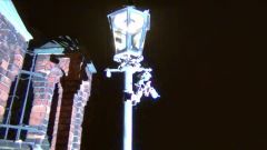 Вечерний Вроцлав. Гномик на фонарном столбе Тумского моста.