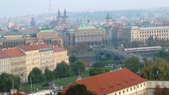 Прага. Панорама Влтавы и Старого города.
